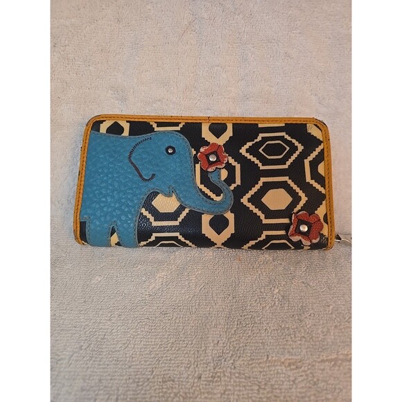 Relic Boho Blue Elephant Wallet 8x4.5 - Picture 1 of 12